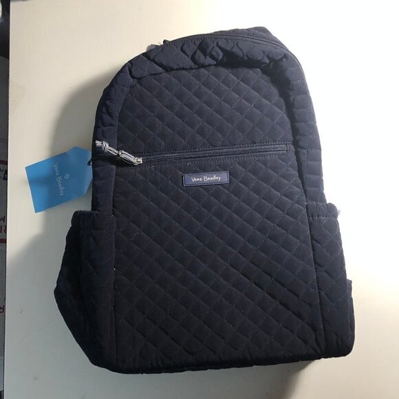 Vera Bradley Solid Black Quilted Backpack 11" x 16" #2337 - Picture 2 of 4